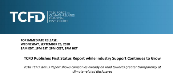 Press release: First Status Report | TCFD