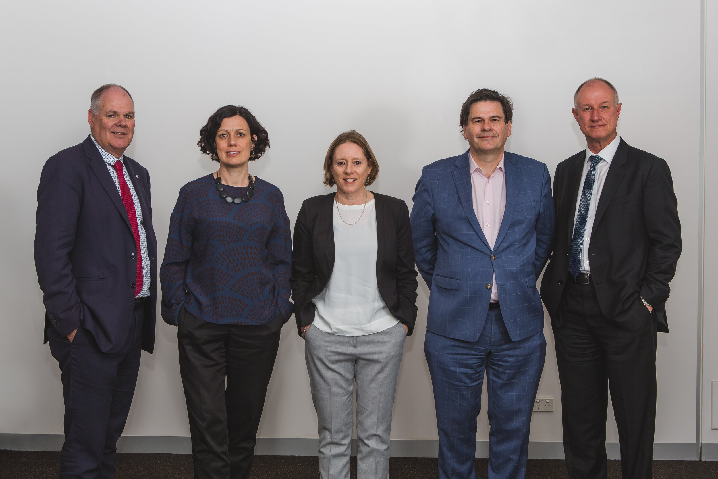  Left to right: Tony Battaglene, Susie Wood, Fran Sheldon, Innes Willox and Sean Hanley 