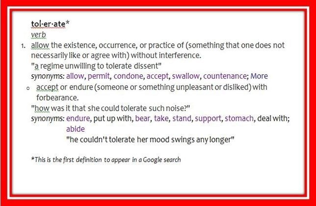 Tolerance is only the beginning…