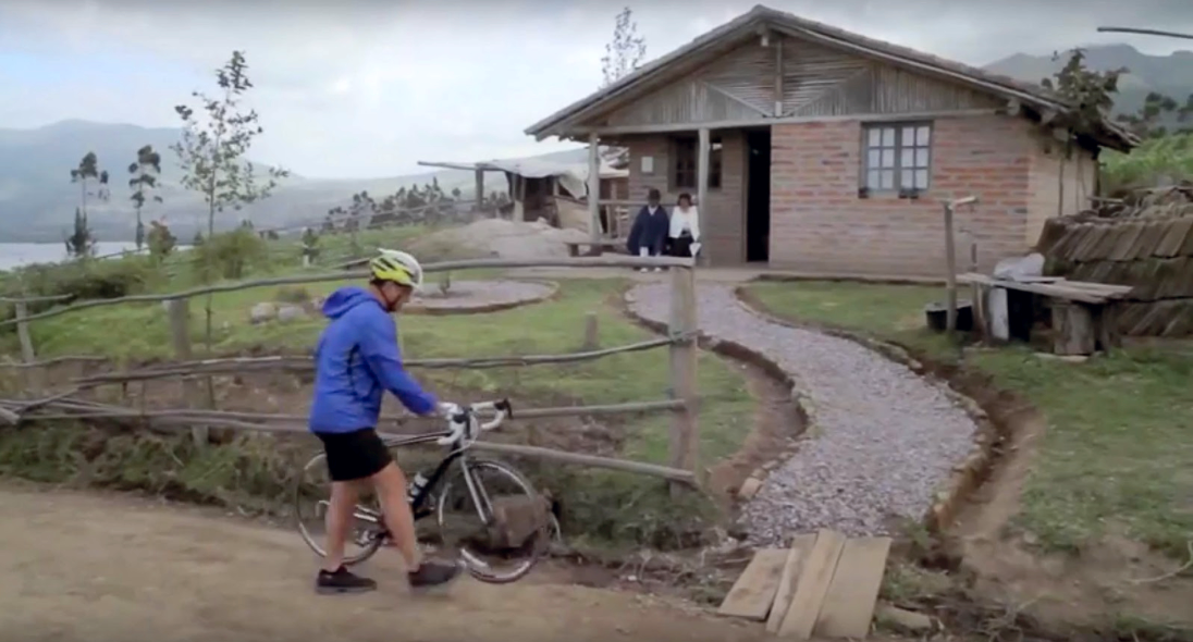 Rafael Correa riding a bike. TV Spot 