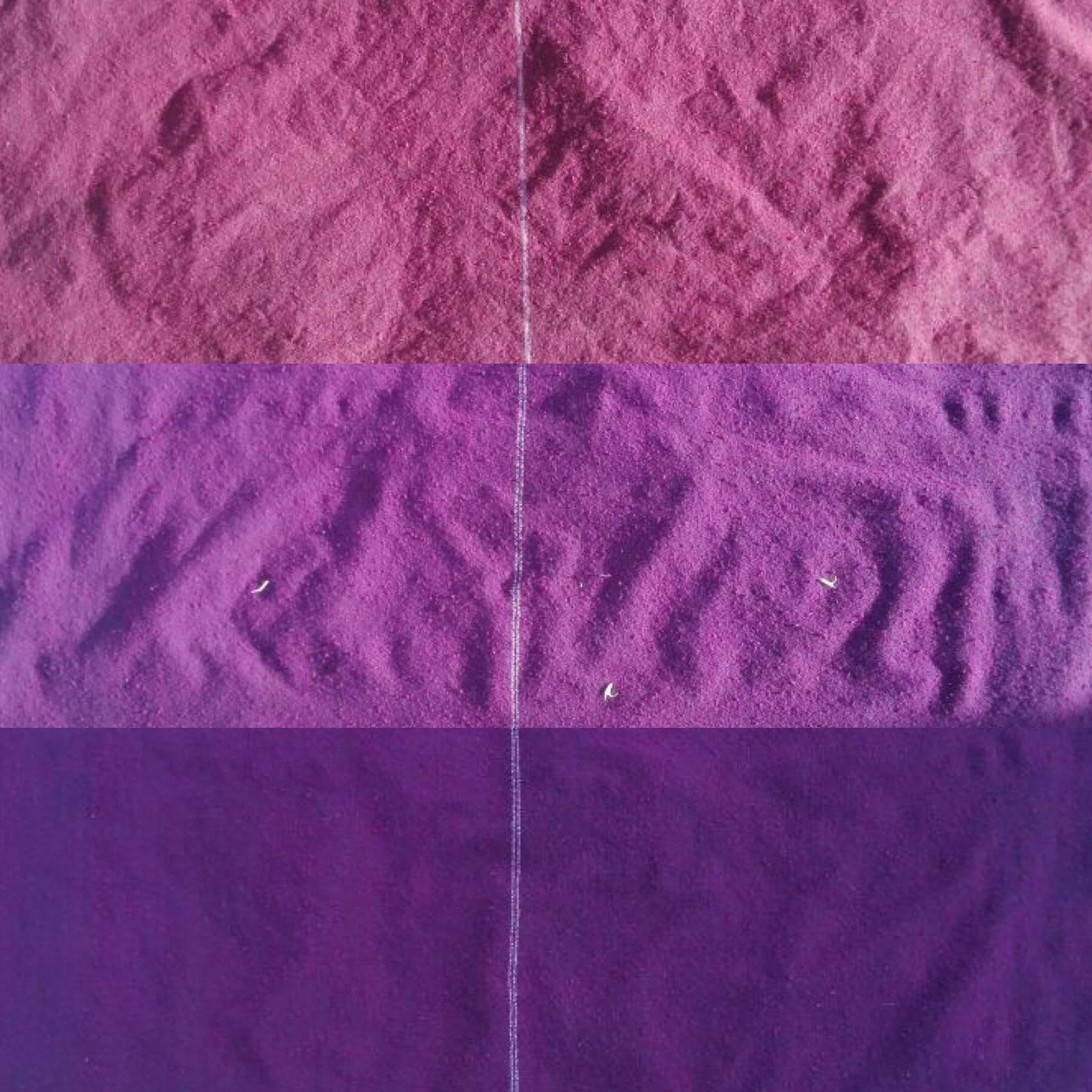 Variety of purples made with natural pigments.
