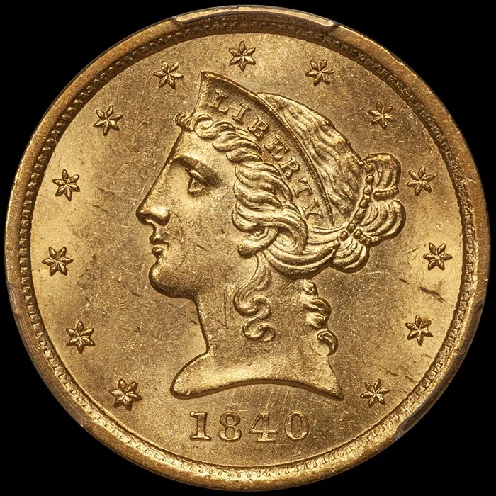 Half Eagle. 1840-O New Orleans $5.00 gold coin. PCGS MS62.
