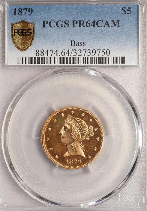 Half Eagle. 1879 $5 gold coin. PCGS PR64CAM. Ex Bass.