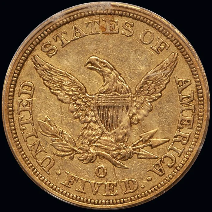 Half Eagle. 1845-O New Orleans $5 gold coin. PCGS EF45.