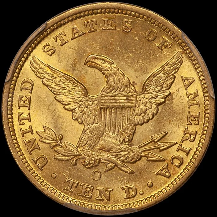 Eagle. 1847-O New Orleans $10 gold coin. PCGS MS63.
