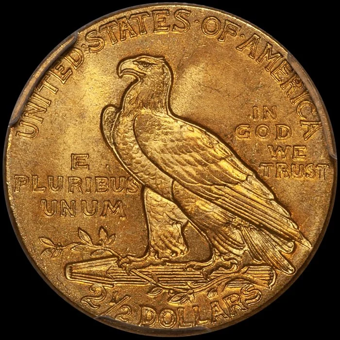 Quarter Eagle. 1908 $2.50 gold coin. PCGS MS66+ CAC.
