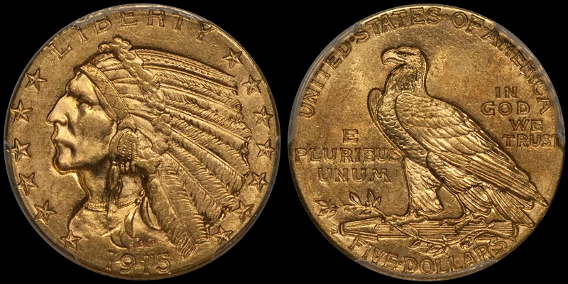 1915-S $5.00 PCGS MS62 CAC