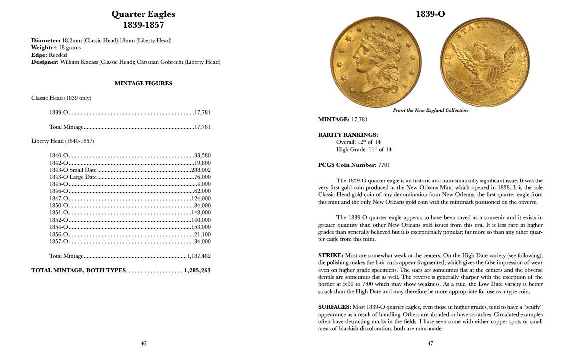 Each chapter includes information such as diameter, weight, and mintage figures; each coin has a full-color image of a beautiful example for the date and grade.
