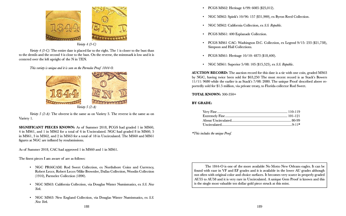 Die varieties are well-detailed, and include photos to help you understand the subtleties; every coin chapter concludes with a list of the significant pieces known, auction record information, and a concise summary.