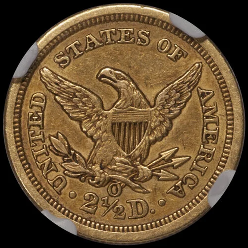 Quarter Eagle. 1843-O New Orleans $2.50 gold coin. Small Date. NGC AU58 CAC.