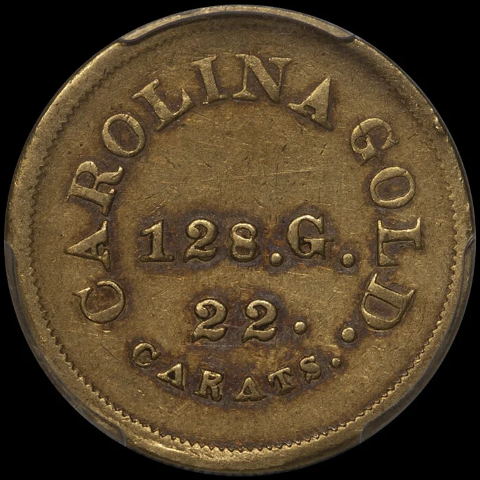 A. Bechtler $5.00 gold coin. PCGS EF45 CAC. K-28. 128 gr, 22 carat.