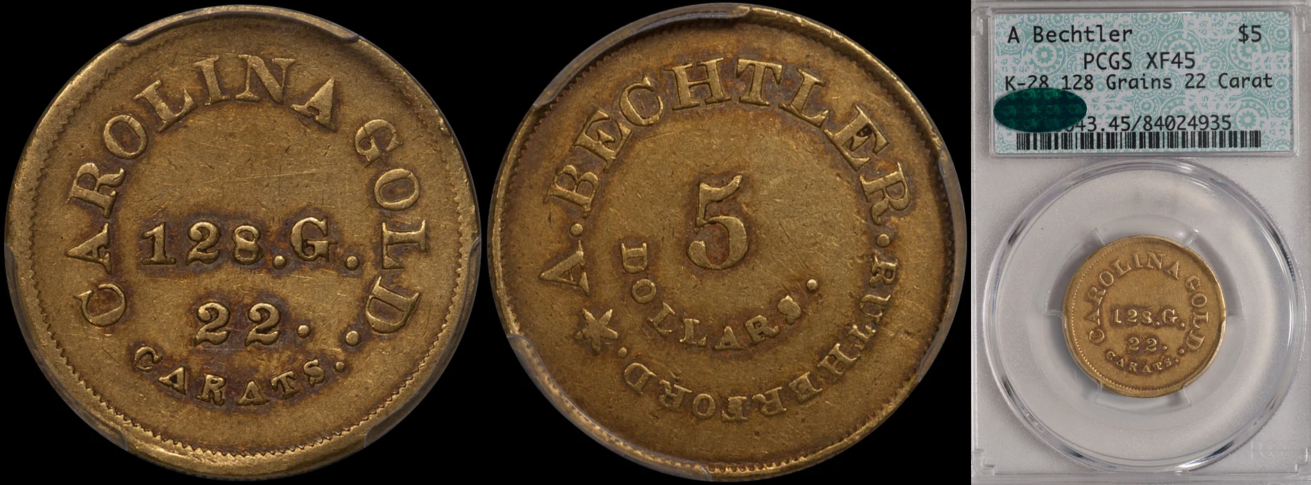 ON HOLD - $5.00 - A Bechtler PCGS EF45 CAC