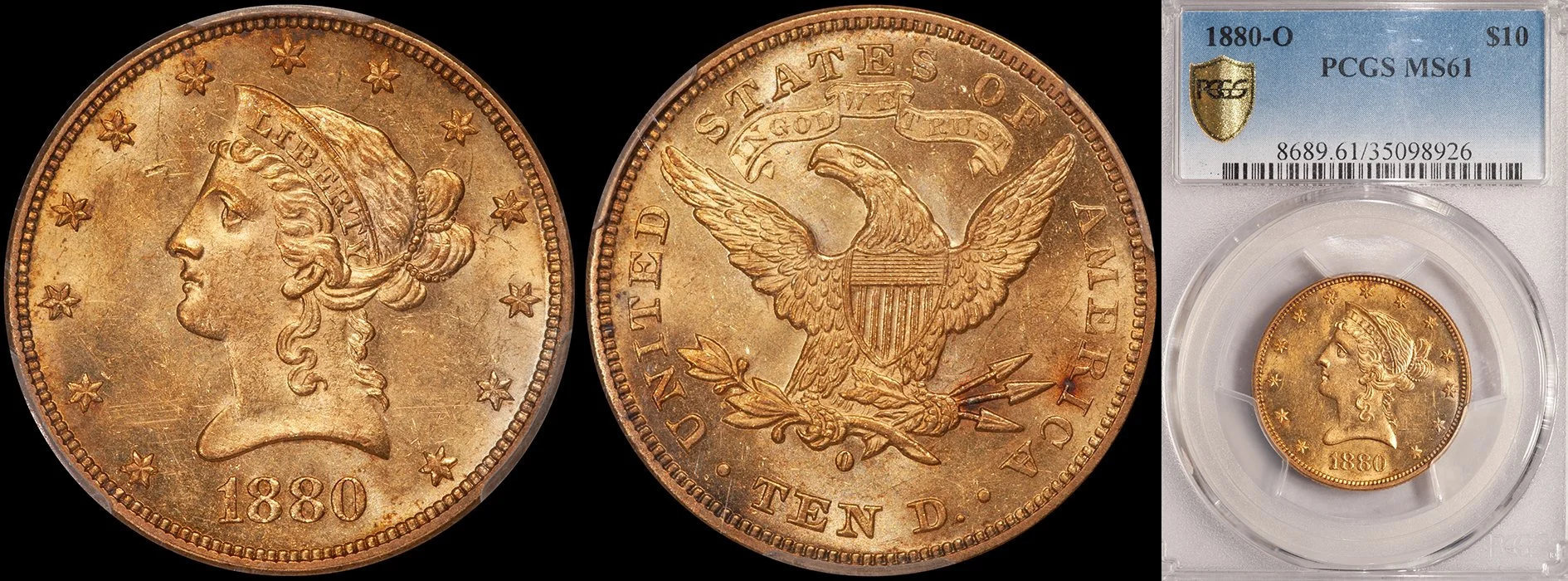 JUST ADDED - $10.00 - 1880-O PCGS MS61, ex Admiral Collection