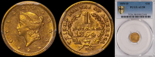 SOLD - $1.00 - 1856-D PCGS AU55 | Rare Gold Coins - Douglas Winter