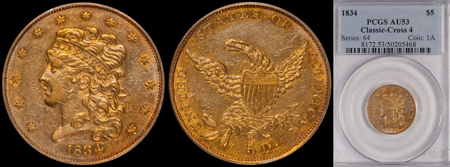 ON HOLD - $5.00 -1835 PCGS MS60 CAC | Rare Gold Coins - Douglas