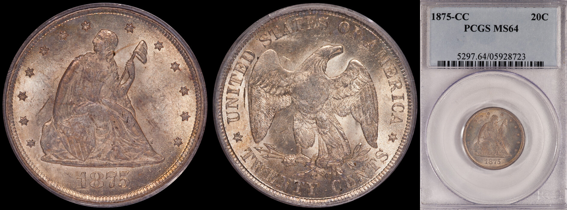 SOLD - 20C - 1875-CC PCGS MS64