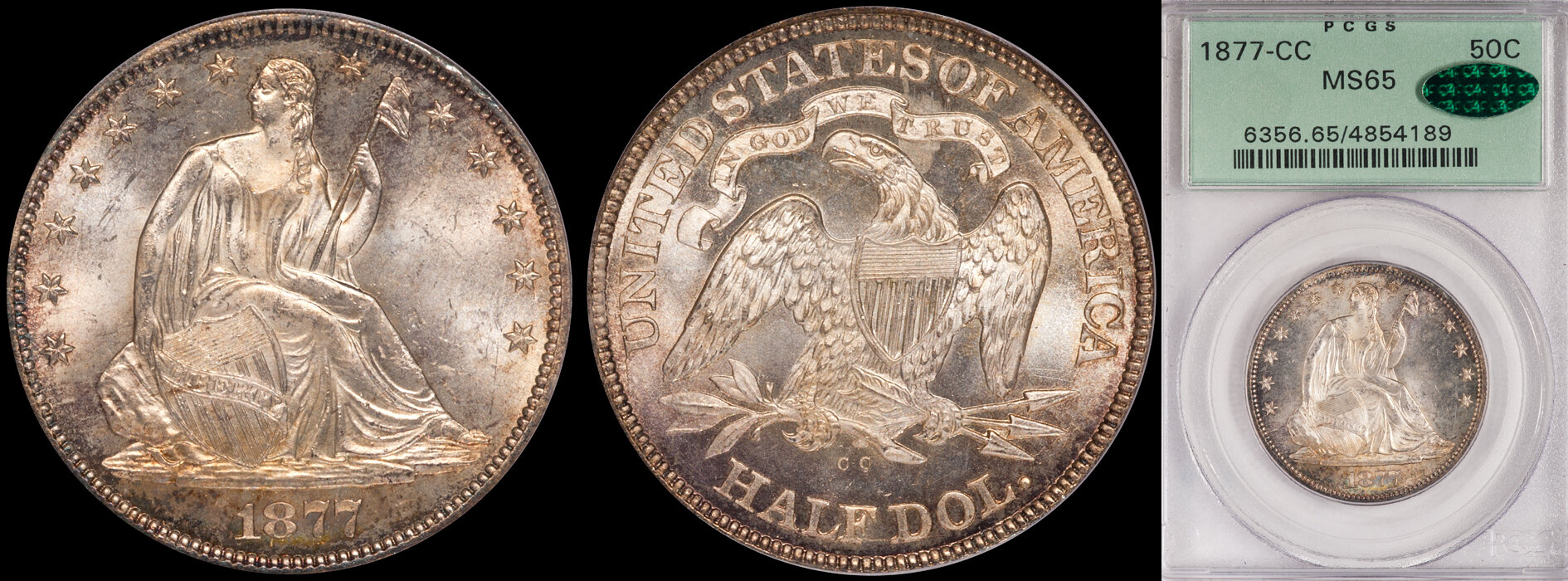 SOLD - 50C - 1877-CC PCGS MS65 CAC