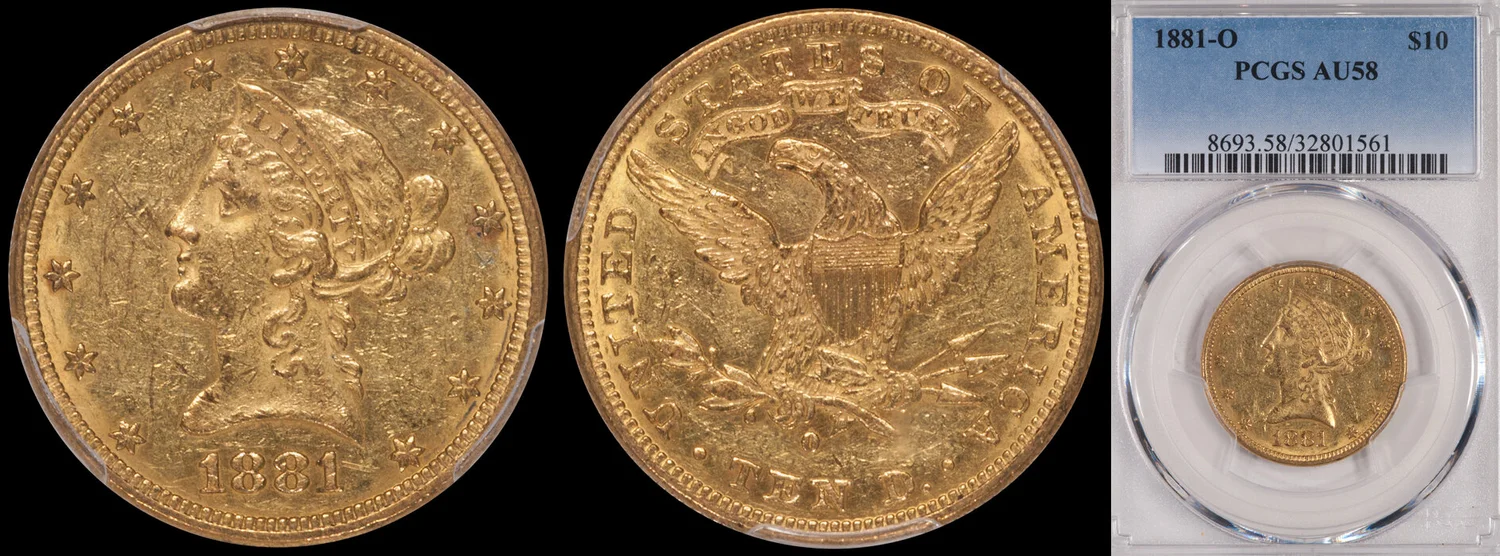 SOLD - $10.00 - 1882-O PCGS MS60 | Rare Gold Coins - Douglas