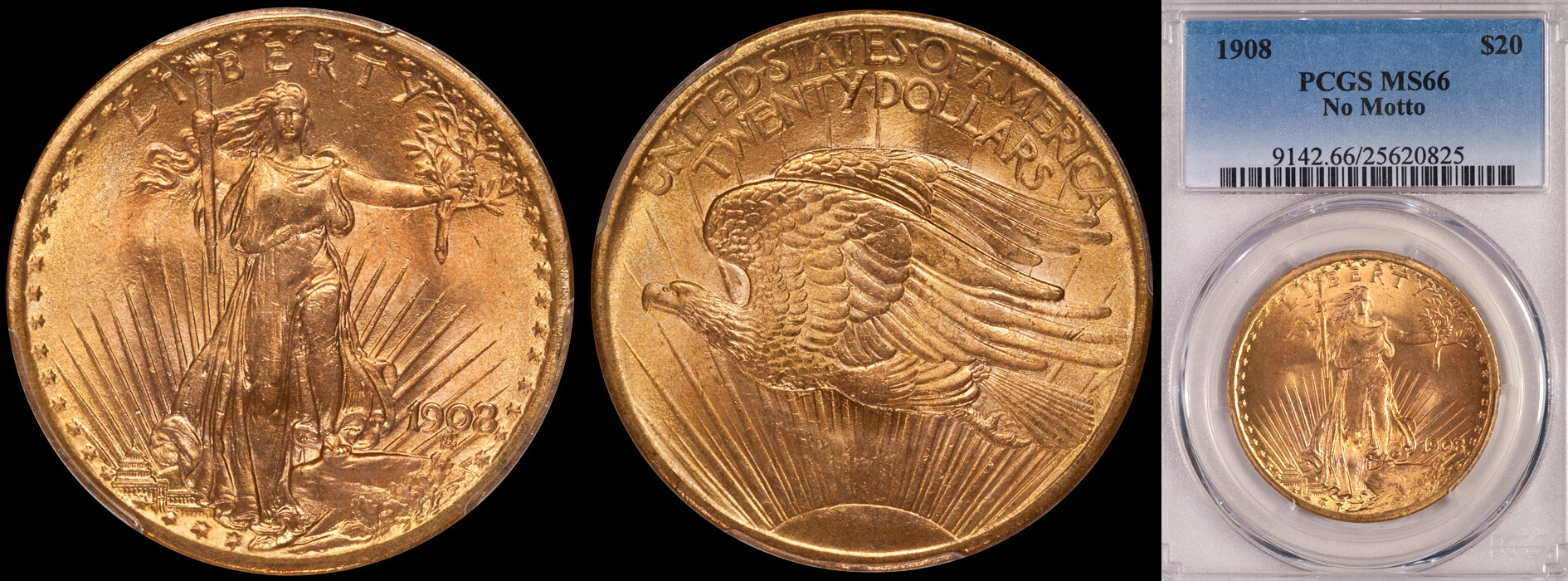 ON HOLD - $20.00 - 1908 No Motto PCGS MS66