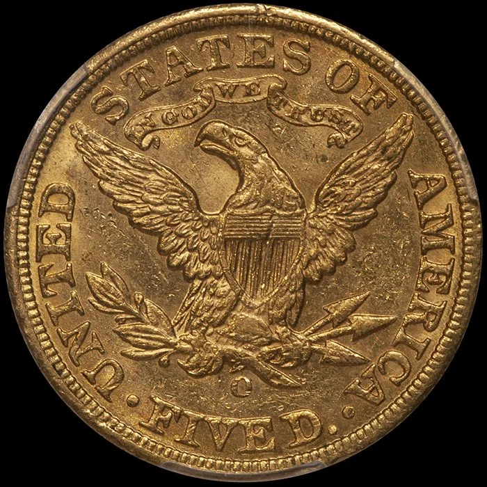 Half Eagle. 1894-O New Orleans $5 gold coin. PCGS MS61 CAC.