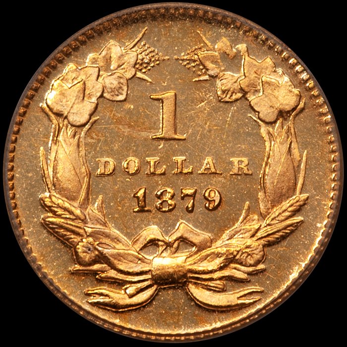 Gold Dollar. 1879 gold dollar. PCGS PR64CAM CAC.