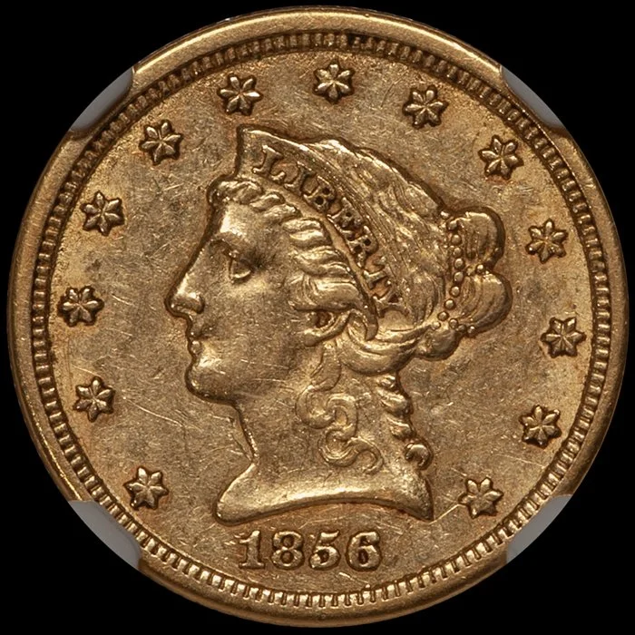 Quarter Eagle. 1856-O New Orleans $2.50 gold coin. NGC AU55 CAC.