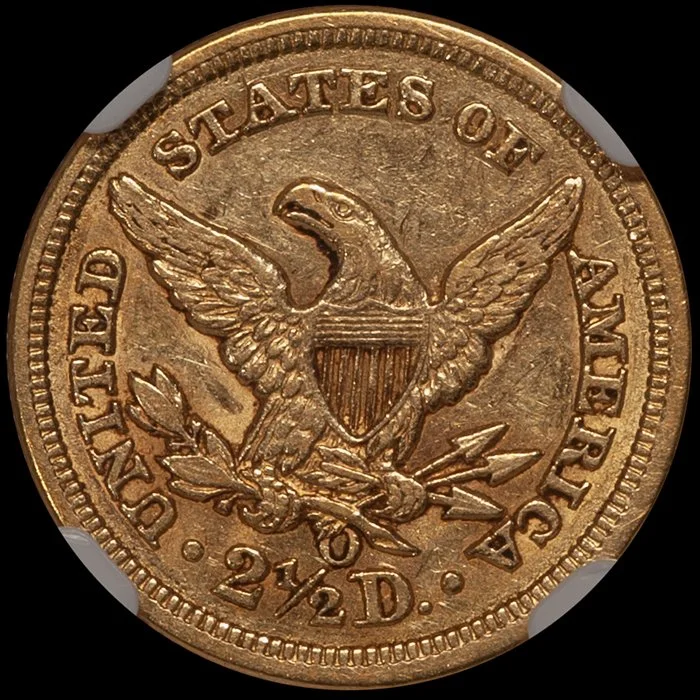 Quarter Eagle. 1856-O New Orleans $2.50 gold coin. NGC AU55 CAC.