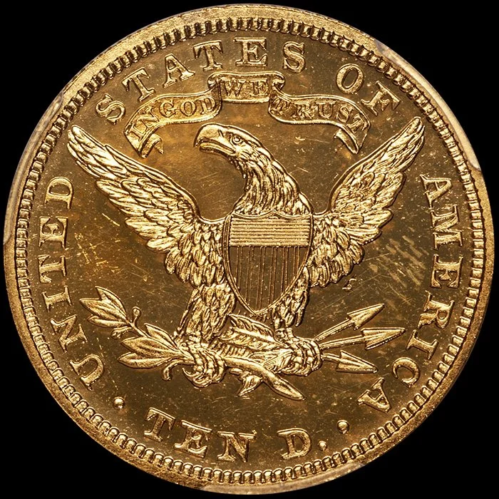 Eagle. 1907 Liberty $10 gold coin. PCGS PR64CAM CAC.