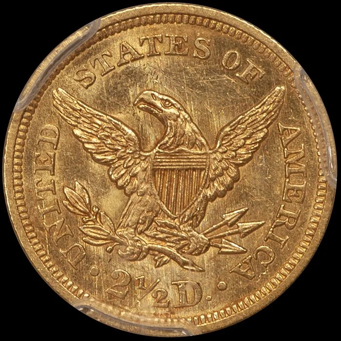 Quarter Eagle. 1843 $2.50 gold coin. PCGS MS62.