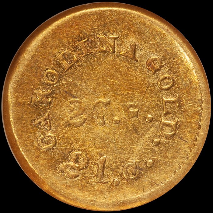 Gold Dollar. A. Bechtler $1 gold coin. NGC AU58 CAC. 27gr. 21 c.