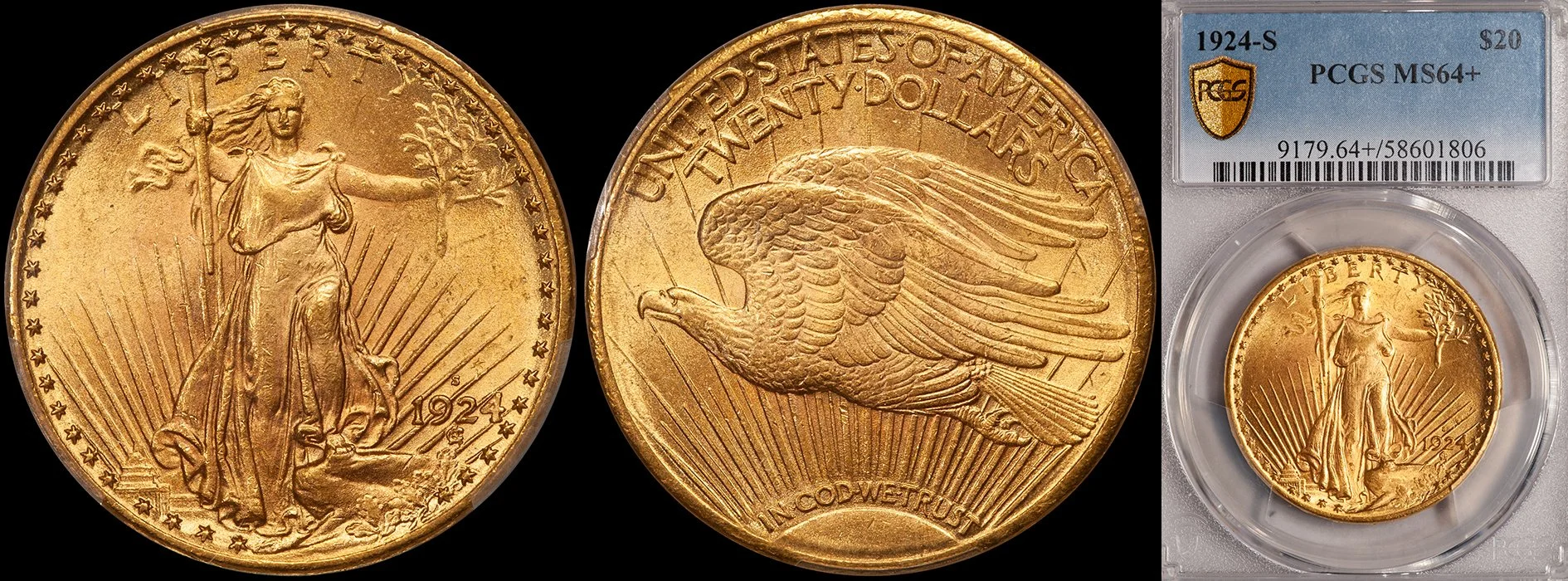 JUST ADDED - $20.00 - 1924-S PCGS MS64+
