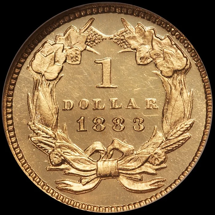 Gold Dollar. 183 $1 gold coin. NGC PR63CAM CAC.