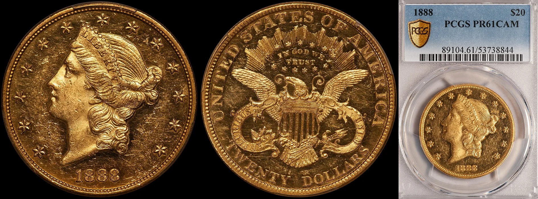 JUST ADDED - $20.00 - 1888 PCGS PR61CAM