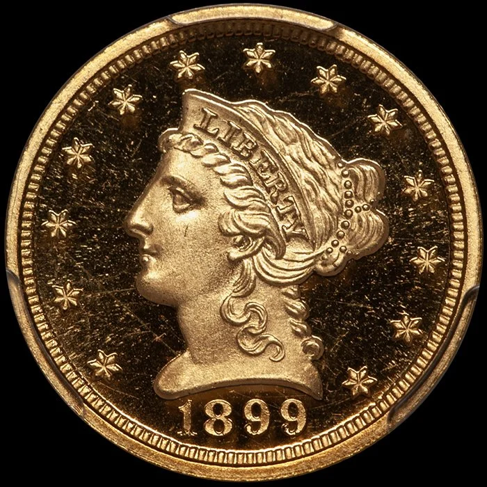 Quarter Eagle. 1899 Proof $2.50 gold coin. PCGS PR667DCAM CAC.