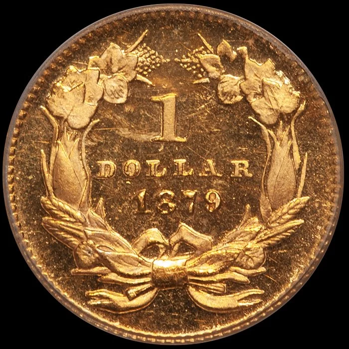 Gold Dollar. 1879 gold dollar. PCGS PR64CAM CAC.