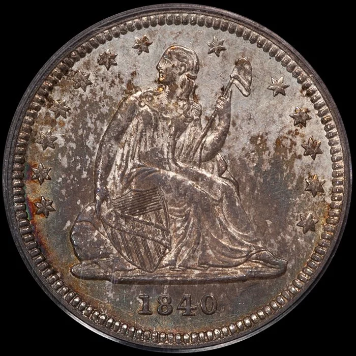 Quarter. 1840 silver 25C. PCGS MS63, CAC Gold. OGH.