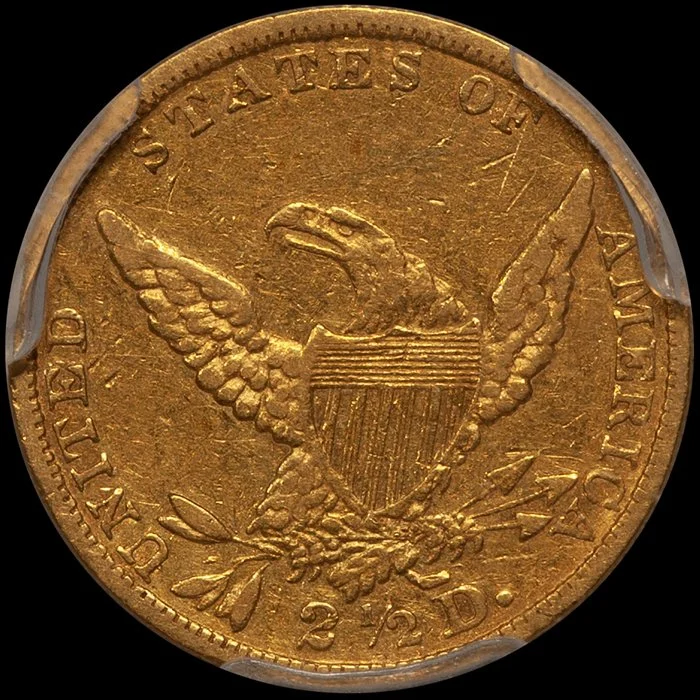 Quarter Eagle. 1839 $2.50 gold coin. PCGS EF45.