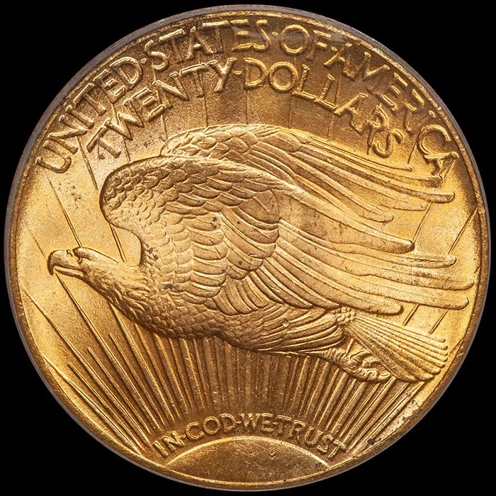 Double Eagle. 1927 20 gold coin. PCGS MS66 CAC. Rare Gold Coins