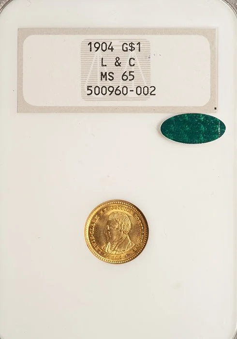 Gold Dollar. 1904 Lewis & Clark $1 gold coin. NGC MS65 CAC