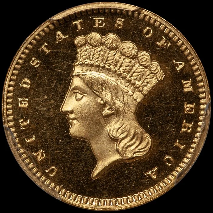 Gold Dollar. 1866 Proof $1 gold coin. PCGS PR66DCAM CAC. Ex Amon