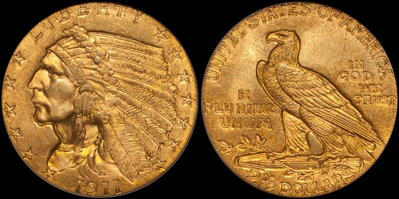 1911 $2.50 PCGS MS65 CAC