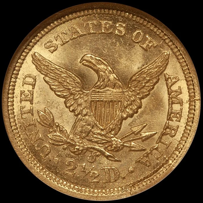 Quarter Eagle. 1842-O New Orleans $2.50 gold coin. NGC MS64.