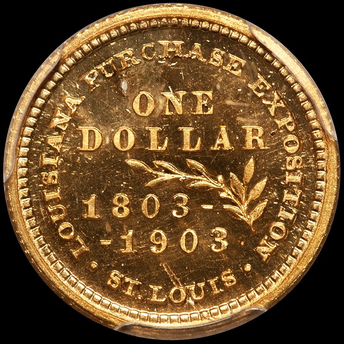 Gold Dollar. 1901 Proof LA Purchase, McKinley $1.00 gold coin. PCGS PR65CAM.