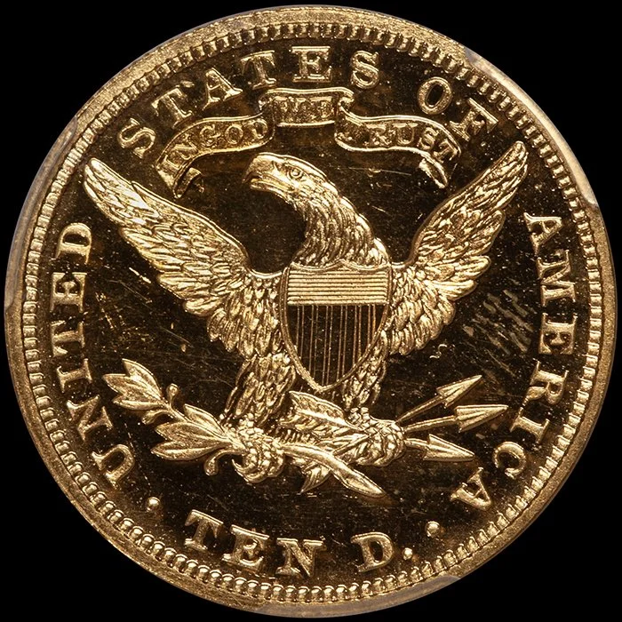 Eagle. 1907 Liberty $10 gold coin. PCGS PR64CAM CAC.