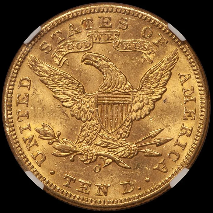 Eagle. 1893-O New Orleans $10 gold coin. NGC MS61 CAC.