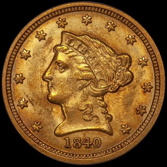 Quarter Eagle. 1840-O New Orleans $2.50 gold coin. PCGS MS62.