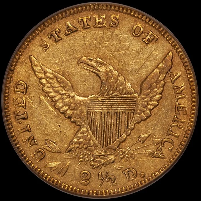 Quarter Eagle. 1839-D Dahlonega $2.50 gold coin. PCGS AU50 CAC.
