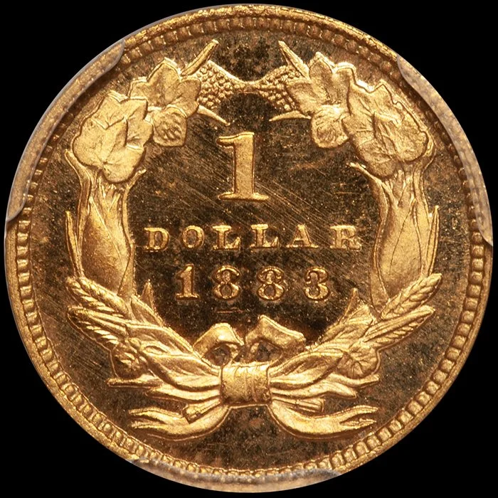 Gold Dollar. 1883 Proof $1.00 gold coin. PCGS PR65DCAM CAC.