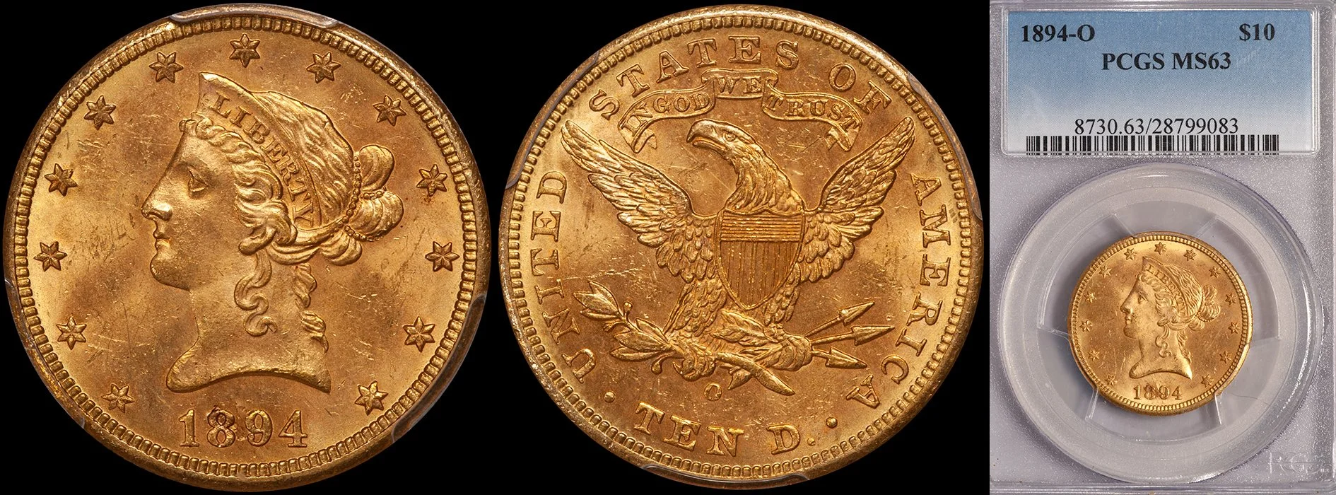 JUST ADDED - $10.00 - 1894-O PCGS MS63