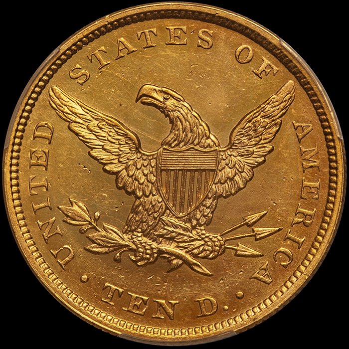 Eagle. 1859 Proof $10.00 gold coin. PCGS PR61CAM.